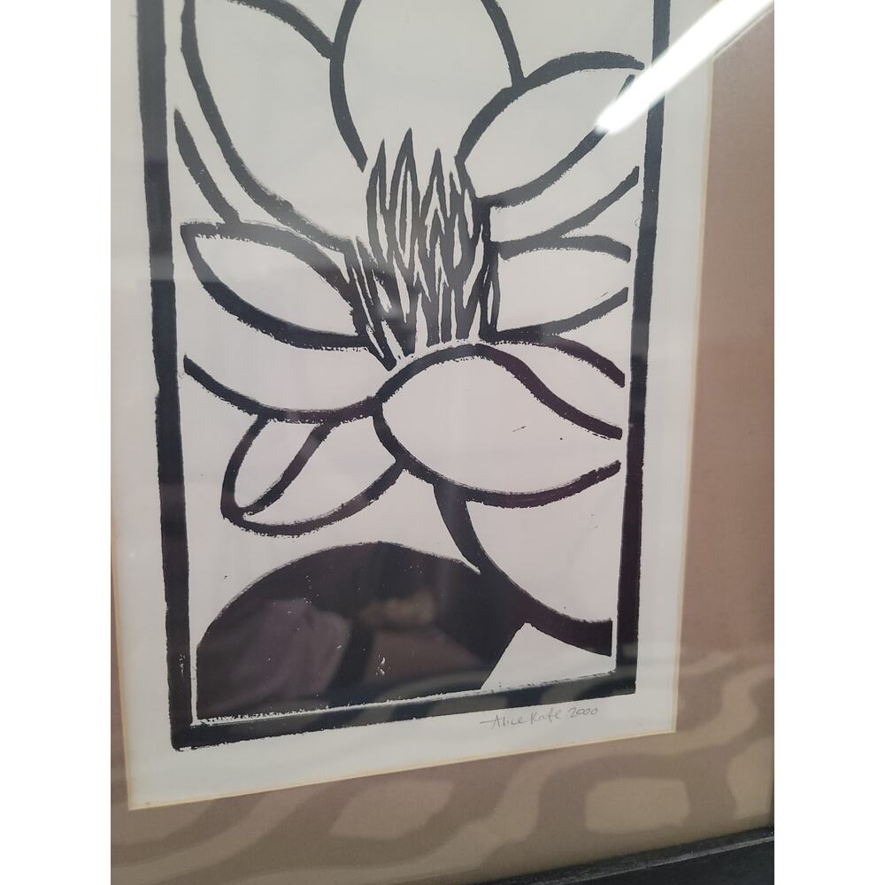 Black and White Floral Art Print - Picture 3 of 6